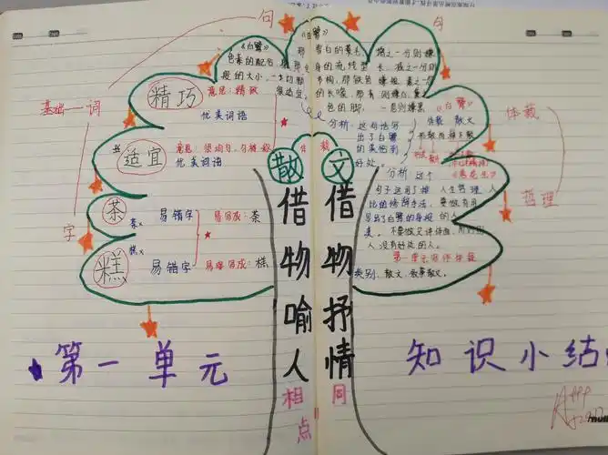 五2满天星中队语文学习第一单元思维导图小结