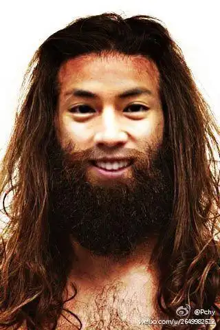 曹格恶搞pchy照片 正太一秒变老者野人(组图)