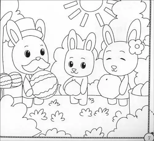 儿童画 情景画 填色 线稿 简笔画有涂颜色的简笔画儿童填颜色简笔画简