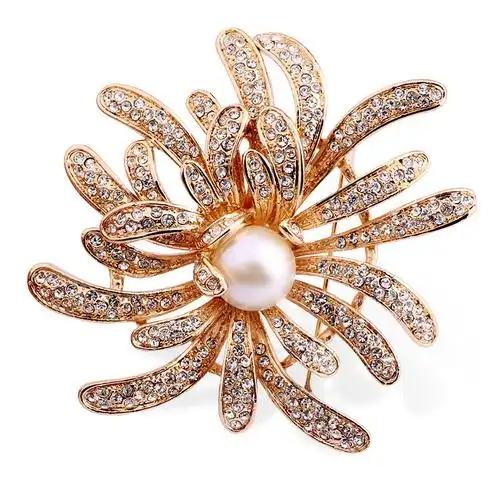 listentome复古高档淡水珍珠菊花胸针西服其它首饰