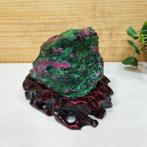 【清代真品】天然红绿宝原石摆件绿宝石矿物晶体标本奇石观赏石头