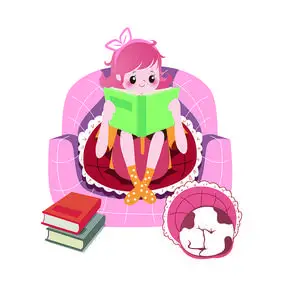 卡通读书png素材