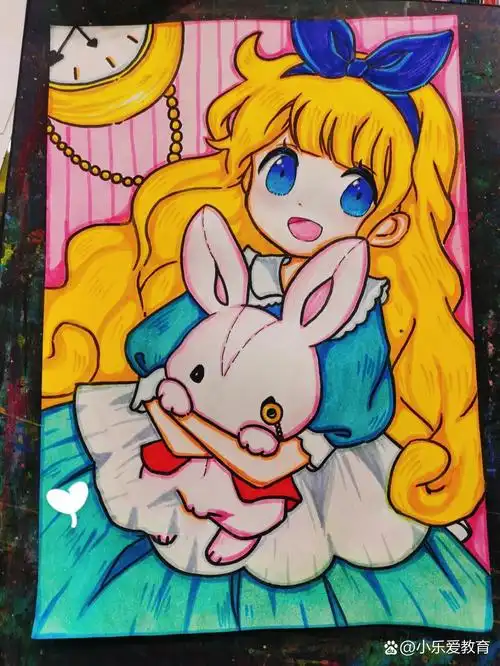 【临摹】【绘画练习】爱丽丝梦游仙境 简单,推荐6岁以上临摹 绘画工具