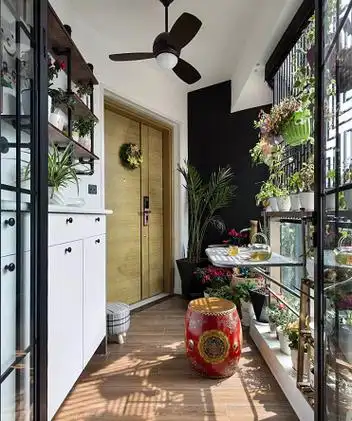 128㎡三居室,北欧混搭新中式,朋友都说好看,入户花园更是惊艳