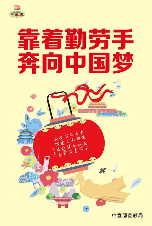 图说我们的价值观:靠着勤劳手 奔向中国梦--理论-人民网