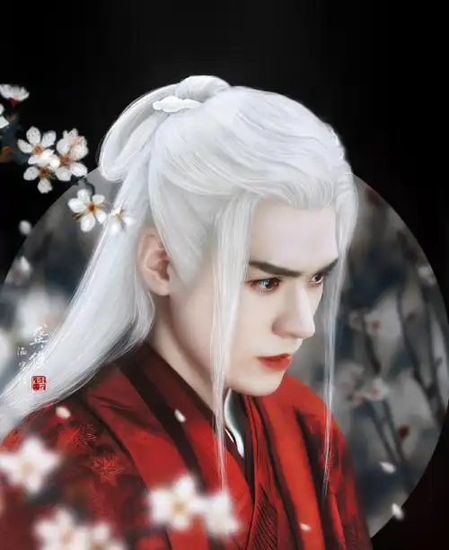 山河令[超话]#龚俊|温客行在正式造型出现之前也试一下红衣白发