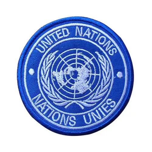 维和臂章刺绣魔术贴章联合国蓝盔徽章户外包衣服贴章