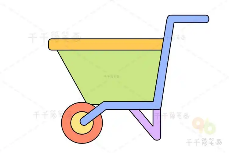 独轮车简笔画图片