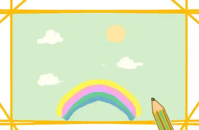 卡通天空简笔画彩色