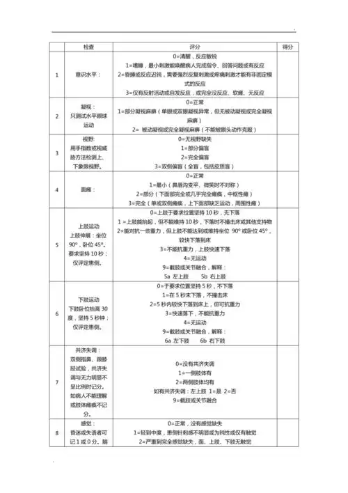 nihss评分量表 (2)