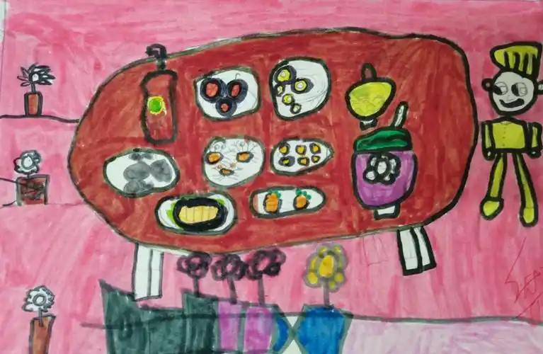 秀山第二小学一(7)班美术课堂作业展《小餐桌》