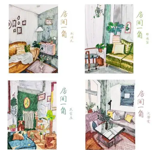 🎨学员作品:透视关系下的房间一角🏡