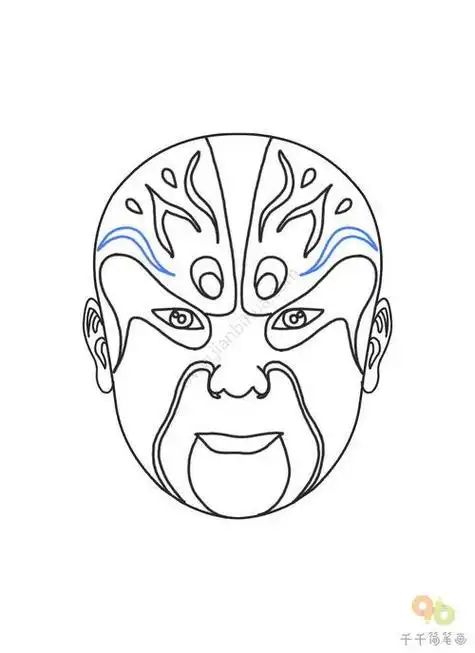 脸谱的简笔画涂颜色