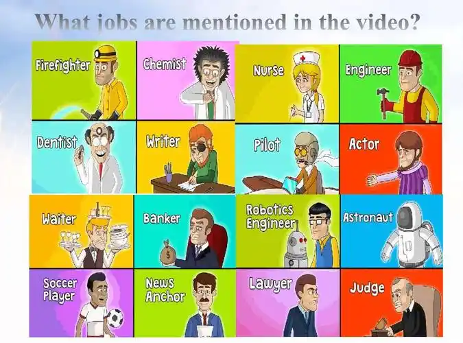 通过有关职业的英语歌曲学习单词也可以提高学习英语的兴趣!