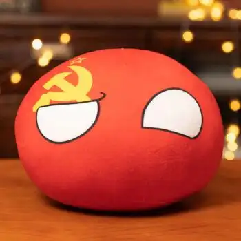 波兰球抱枕国家球中国苏联各国表情团子公仔儿童毛绒玩偶动漫周边二