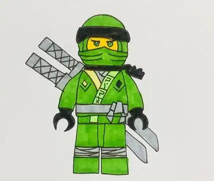 卡通乐高忍者简笔画画法