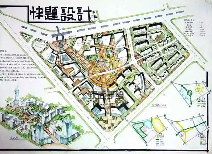 城市规划设计考研手绘快题作品