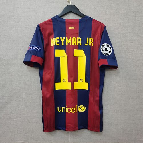 贝卡庄 1415巴萨主场球衣巴萨罗那11号内马尔10号梅西经典复古足球服