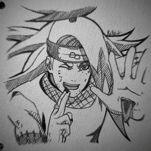 绘画过程  #简笔画  #动漫  #迪达拉  #画画  #火影忍者  #手绘