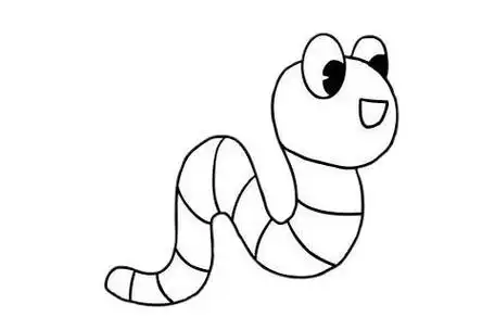 蚯蚓生活在土里简笔画