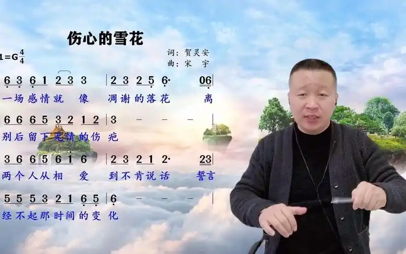 天长地久有时尽,此恨绵绵无绝期,经典情歌《伤心的雪花》唱简谱