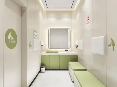 现代母婴室 公共卫生间 卫生间3d模型