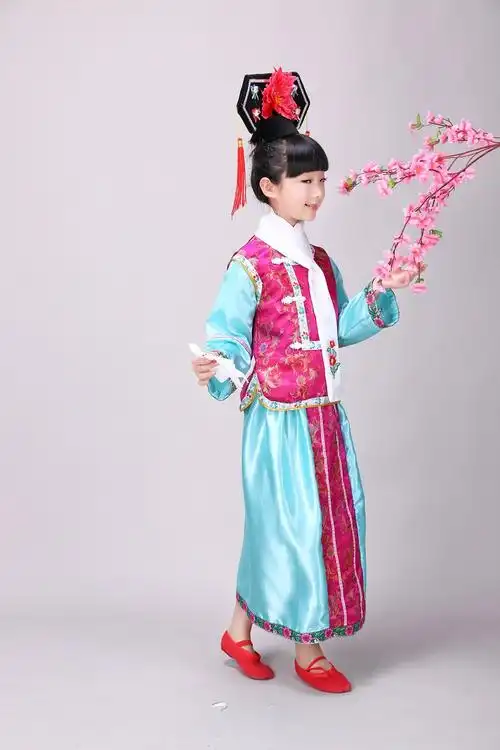 六一儿童演出服格格清朝古装女童满族旗服古代儿童演出服