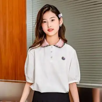 女装13岁夏装12大童胖10短袖t恤女童小学生宽松景怡依女孩衣服16初中