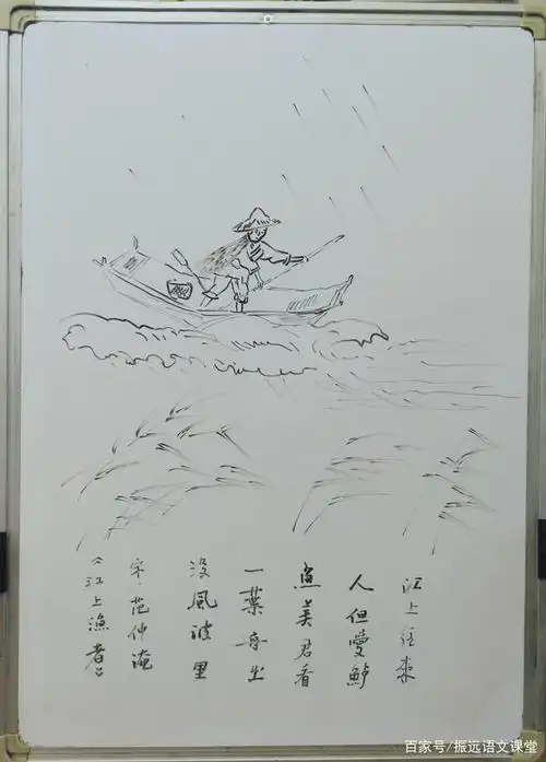 范仲淹《江上渔者》手绘配图