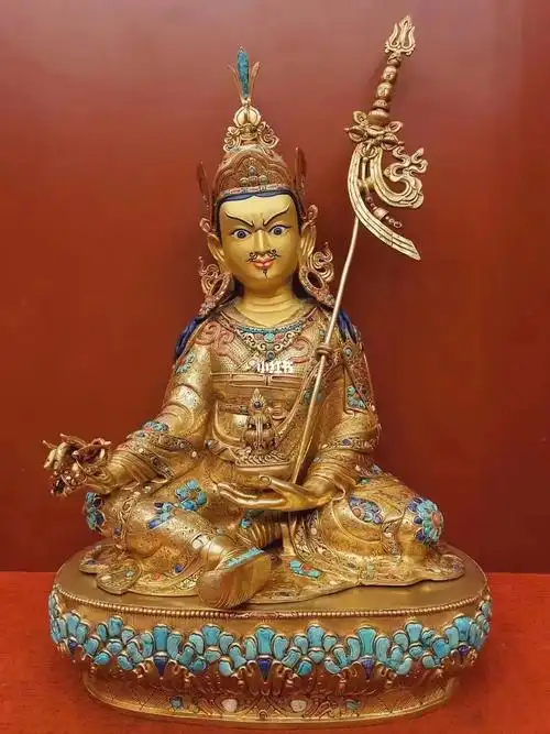 莲花生大师佛像纯手工制作高53cm