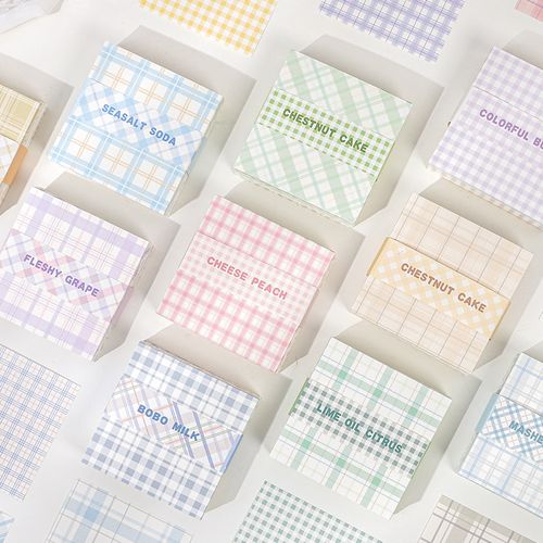 200张便签纸格子元素ins风高颜值便利贴无粘性手账素材纸清新格纹ins