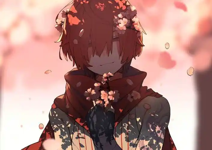 樱アサシン|九日的刘海遮住眼睛的人物插画图片