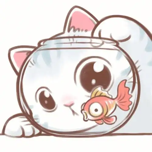 原创猫咪头像小鱼你好4只