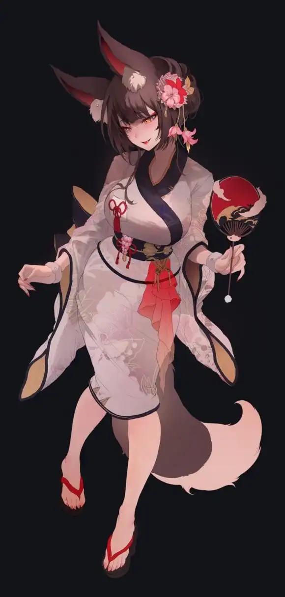 二次元# 和服狐娘,气质不错啊[二哈]