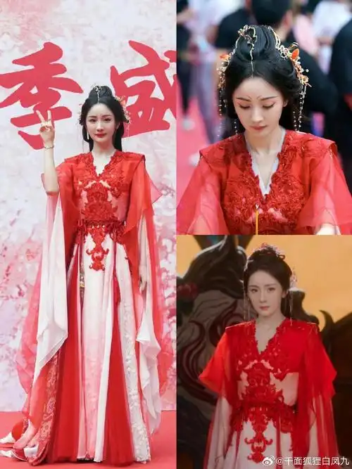 杨幂在《狐妖小红娘》中涂山红红的红衣造型简直美炸了!