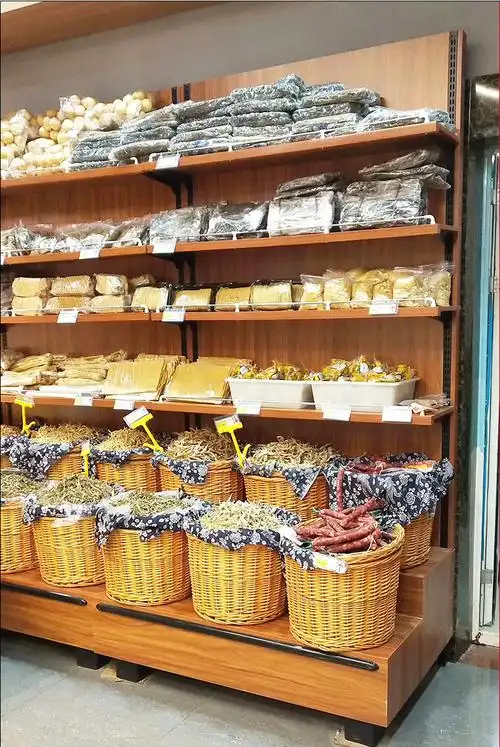 散货柜定制商场便利店散装土特产货架展示架藤筐促销台促销堆头架