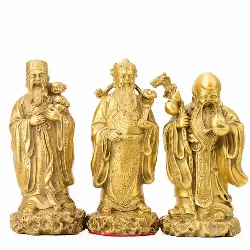 美帮汇铜福禄寿三星摆件客厅电视柜家居装饰品福星寿星