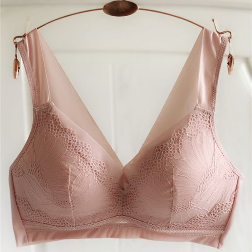 蕾丝大胸内衣显小胸罩下垂上托聚拢丝网钢圈文胸