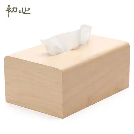 初心原木长方形纸巾盒