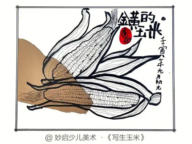 儿童画写生玉米针管笔67岁