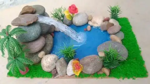 用热熔胶就做瀑布,非常漂亮的迷你景观做法很简单,手工diy