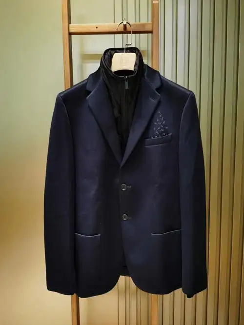 fendi芬迪男士藏蓝色假两件休闲单西