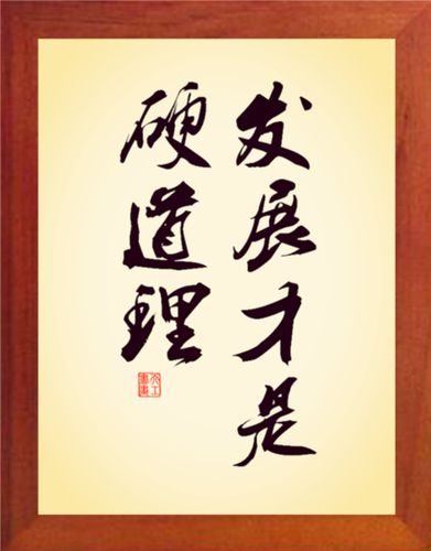 营养书画 天然实木有框画简约现代装饰画挂摆件 发展才是硬道理