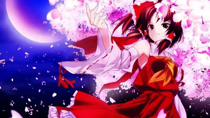 樱花树下的二次元美女,动漫人物-回车桌面