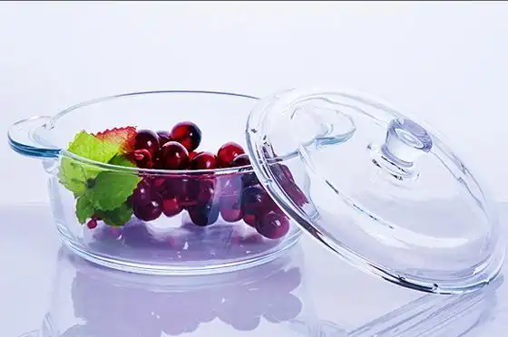 青苹果钢化玻璃煲 双耳沙拉碗 保鲜碗 玻璃碗 微波炉可用 eb2008