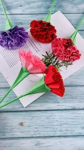 褶皱花折纸花朵女神节送妈妈幼儿园牡丹亲子手工