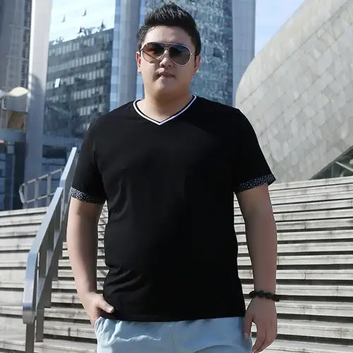 上衣胖子宽松纯棉短袖体恤打底肥佬