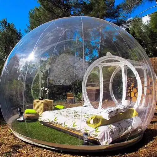 定做充气泡泡屋闭气pvc透明户外野营旅游星空民宿泡泡屋帐篷气模