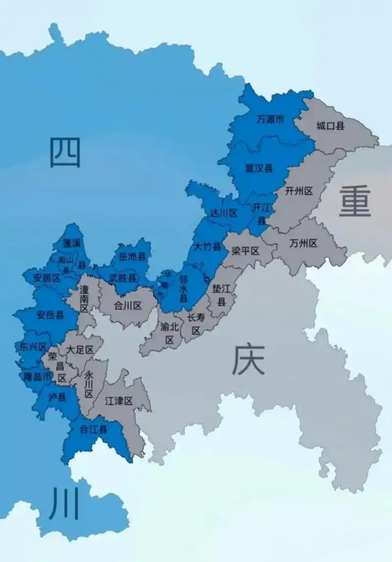 原来重庆和四川,有这么多区县是接壤的.