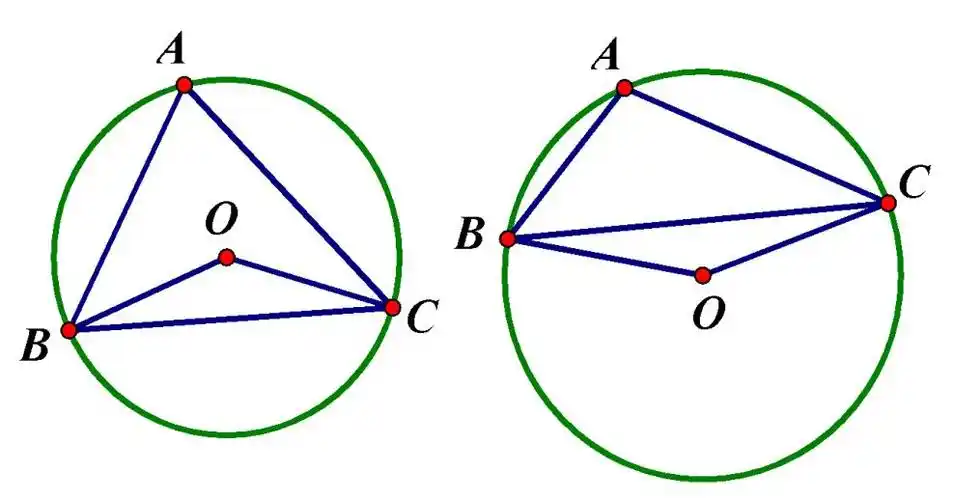 o为三角形abc的外接圆,角boc=100°,则角a=